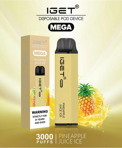 IGET Mega Pineapple Juice Ice (3000 Puffs)- Best pineapple flavor disposable vape
